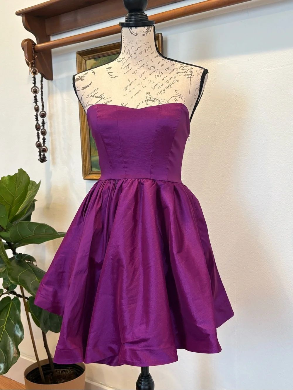 plum fit and flare dress Purple Fit And Flare Dress Short Sleeve V-neck